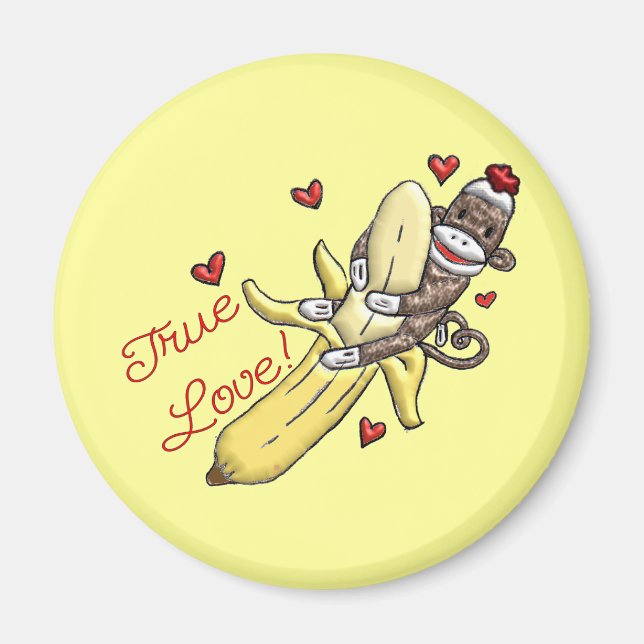 Sock Monkey Valentine Merchandise Magnet (Front)