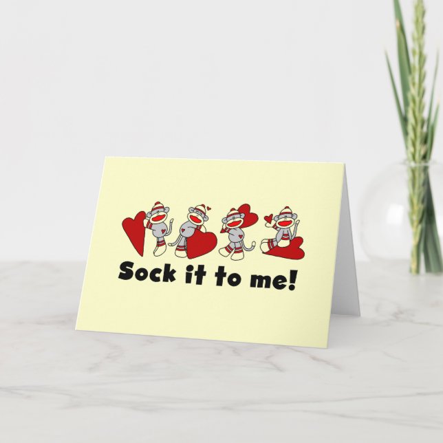 Sock Monkey Valentines T shirts and Gifts Holiday Card (Front)