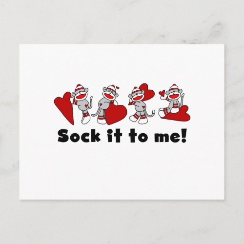 Sock Monkey Valentines T shirts and Gifts Holiday Postcard