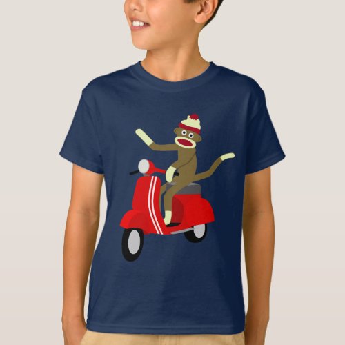 Sock Monkey Vespa Scooter T_Shirt