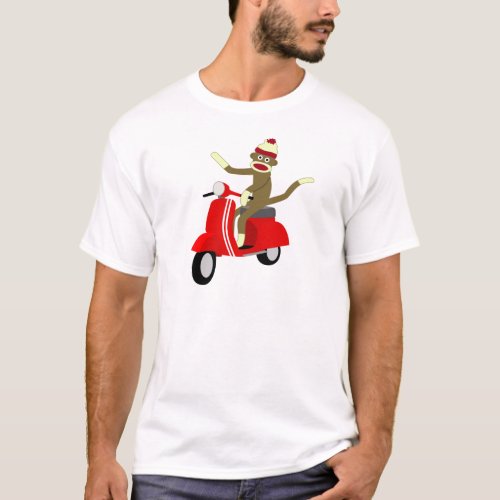 Sock Monkey Vespa Scooter T_Shirt