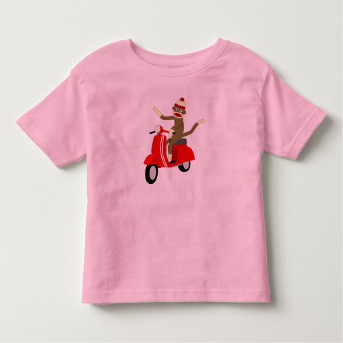 Sock Monkey Vespa Scooter Toddler T_shirt