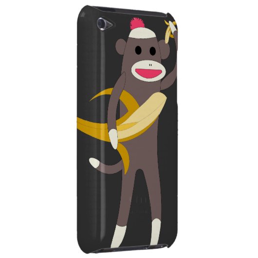 Sock Monkey with Banana Swords IPod Case (Back/Right)