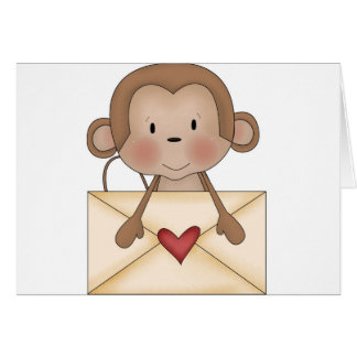 Sock monkey with love letter cards