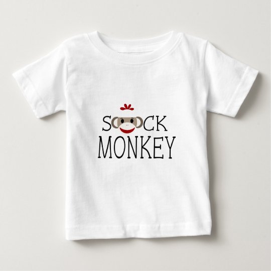Sock Monkey within Wording Baby T-Shirt