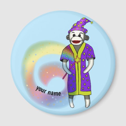 Sock Monkey Wizard  Magnet