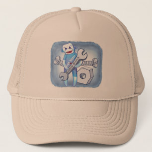 Sock Monkey Wrench mechanic hat