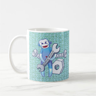 Sock Monkey wrench mechanic  mug
