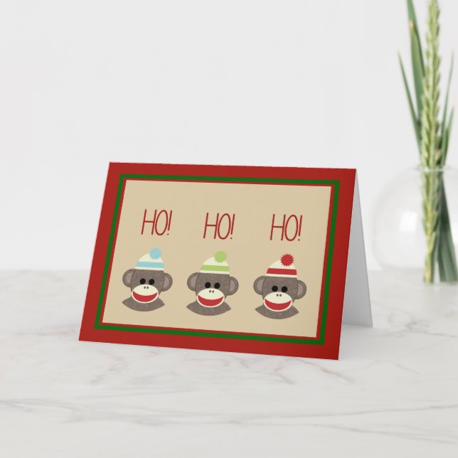 Sock Monkeys Christmas holiday card (Front)