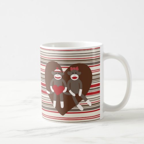 Sock Monkeys in Love Valentines Day Heart Gifts Coffee Mug