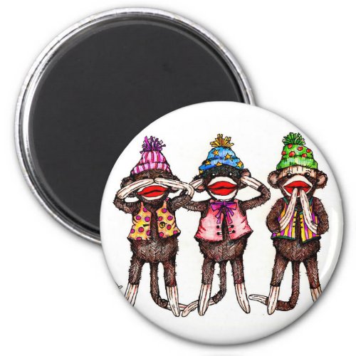 Sock Monkeys_See Hear Speak No Evil Magnet