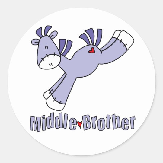 Sock Pony Middle Brother Classic Round Sticker