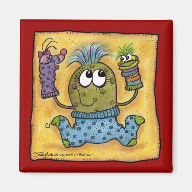 Sock Puppet Fun Magnet (Front)