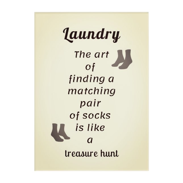 Sock Searching Delight Laundry Day  Acrylic Print (Front)