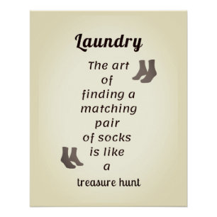 Sock Searching Delight Laundry Day Poster