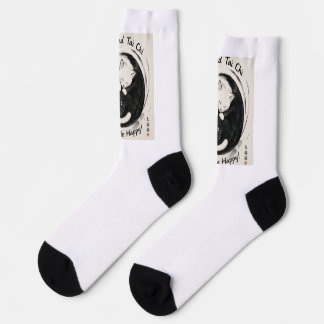 Sock show that cats and tai chi make you happy.
