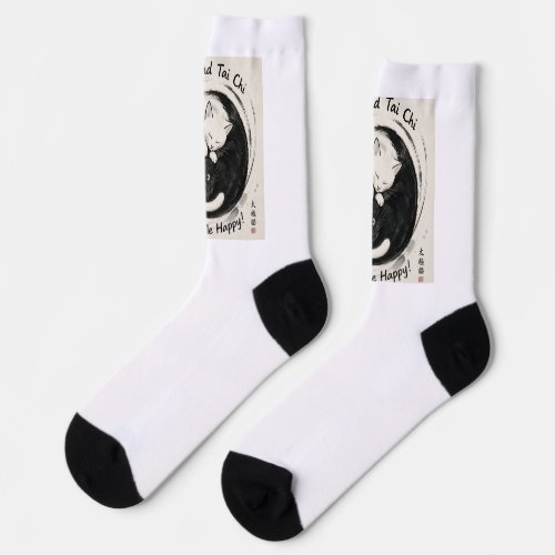 Sock show that cats and tai chi make you happy.