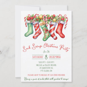 Sock Swap Christmas Party, Holiday Party Invitation