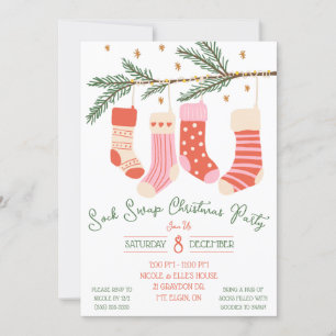 Sock Swap Christmas Party, Holiday Party Invitation