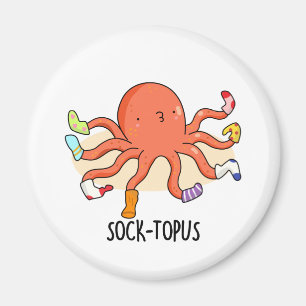 Sock-topus Funny Octopus With Socks Pun  Magnet