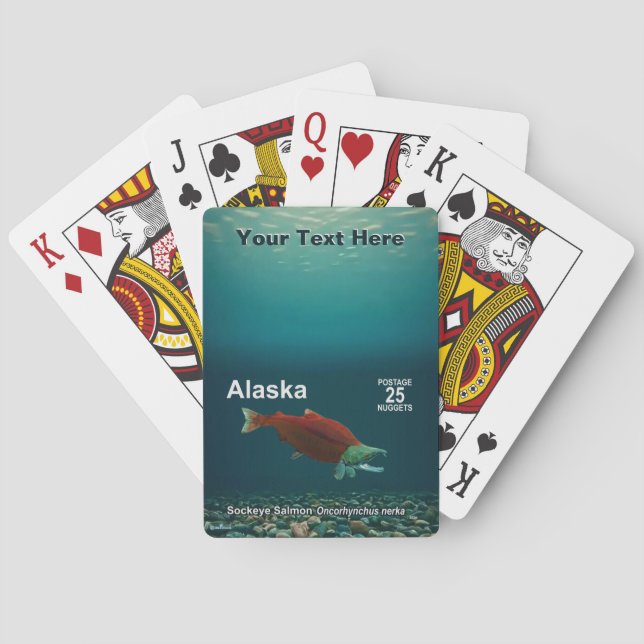 Sockeye Salmon - Alaska Postage Poker Cards (Back)