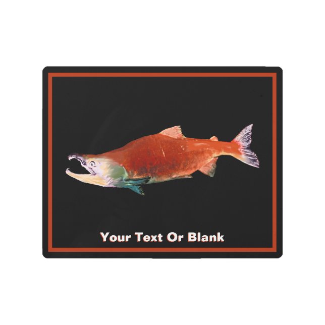 Sockeye Salmon in Red Metal Print (Front)