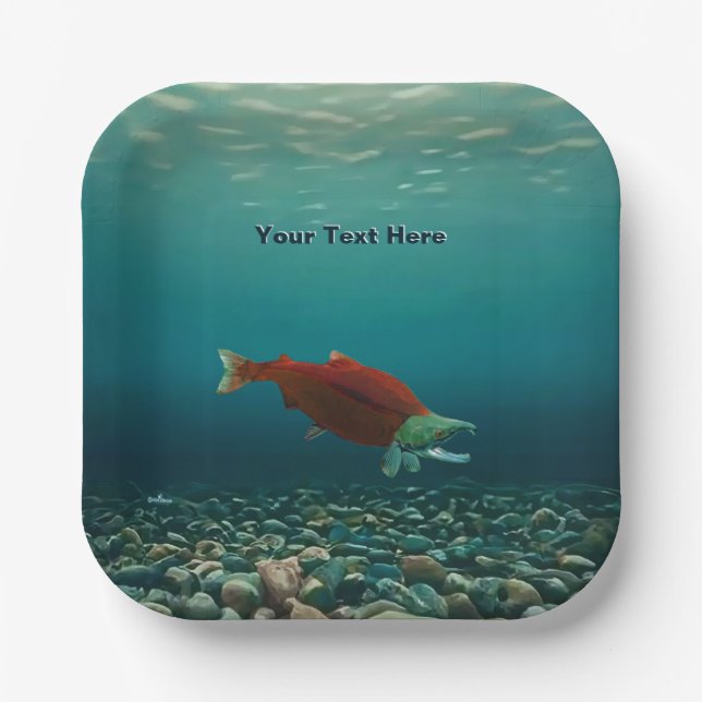 Sockeye Salmon Paper Plates (Front)