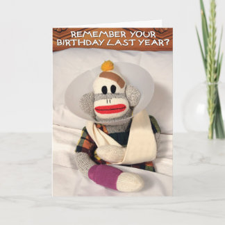 SockMonkey Birthday Adventure Card