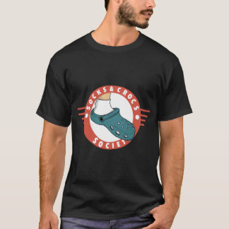 Socks and Crocs Society Crest Sticker T-Shirt