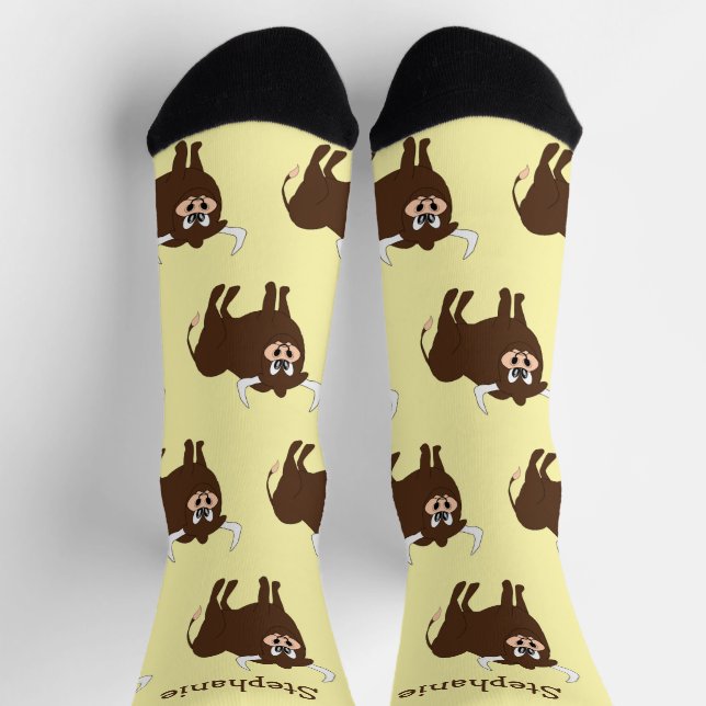 Socks Brown Bull Design (Top)
