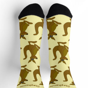 Socks Brown Kangaroo Design