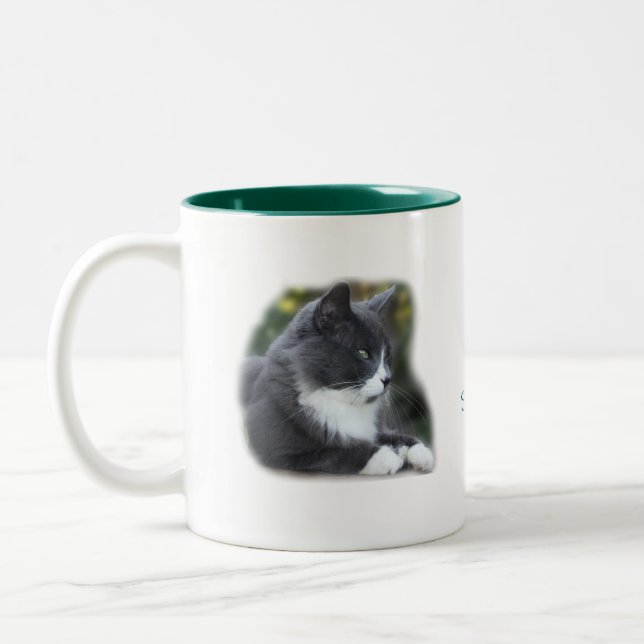 Socks Cat Mug- customize Two-Tone Coffee Mug (Left)