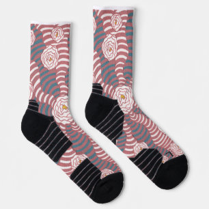 Socks. Design "Rose Gold Borealis". Drawing. Socks