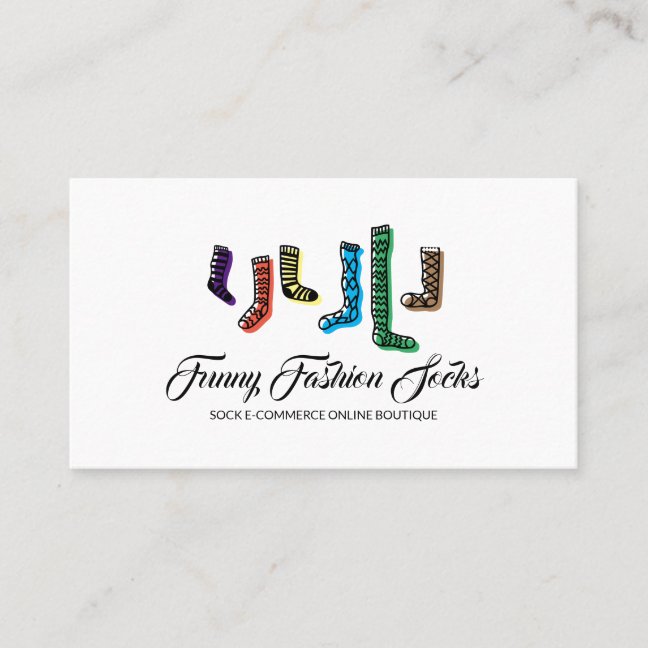 Socks Ecommerce merch Business Card