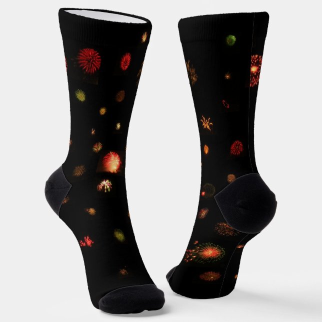 Socks - Fireworks in Black Sky (Angled)