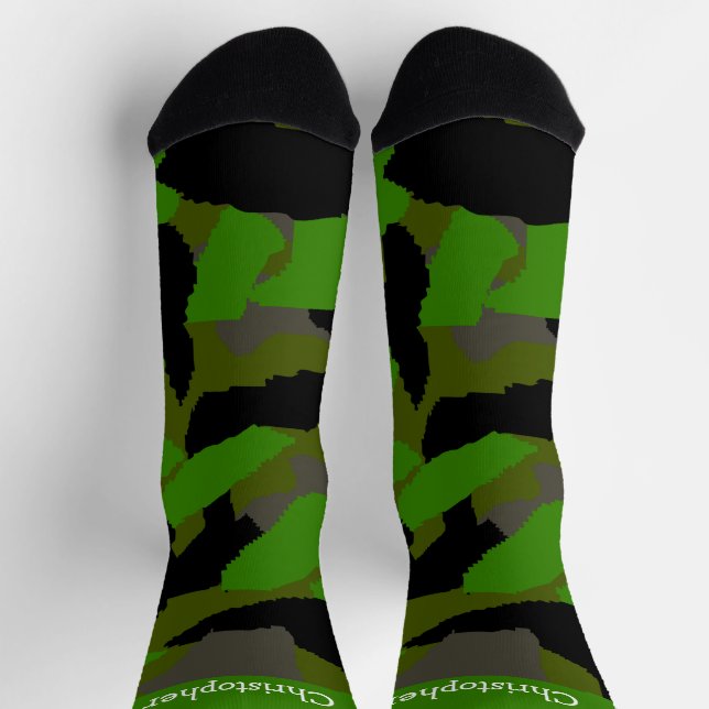 Socks Green Camouflage Design (Top)