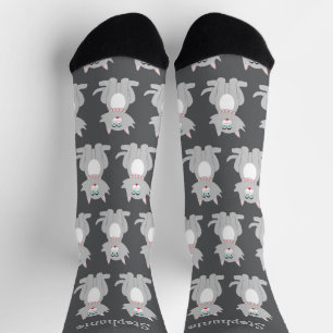 Socks Grey Cat Design