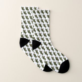 Socks - Holly Leaves and Berries