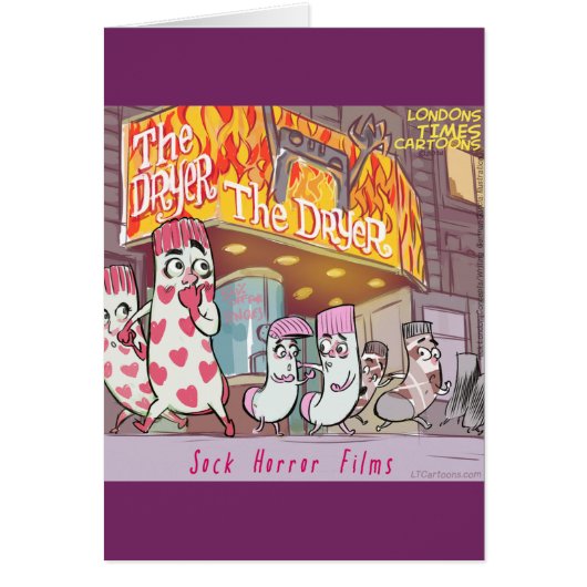 Socks Horror Films The Dryer Funny Cards (Front)