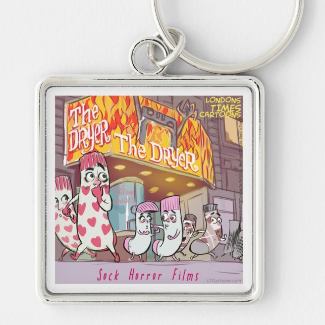 Socks Horror Films The Dryer Funny Keychain (Front)