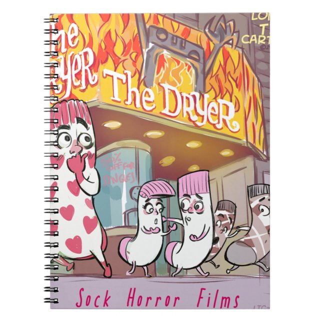 Socks Horror Films The Dryer Funny Notebook (Front)