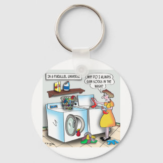 Socks in a Parallel Universe Keychain