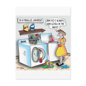 Socks in a Parallel Universe Postcard