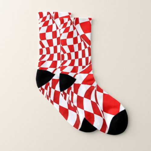 Socks _ Modified Red Checkered Flag