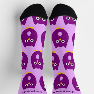 Socks Purple Owl Design