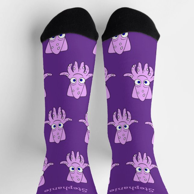Socks Purple Squid Design (Top)