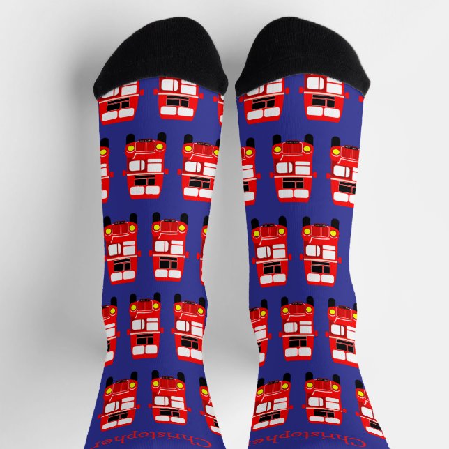 Socks Red Double Decker Design (Top)