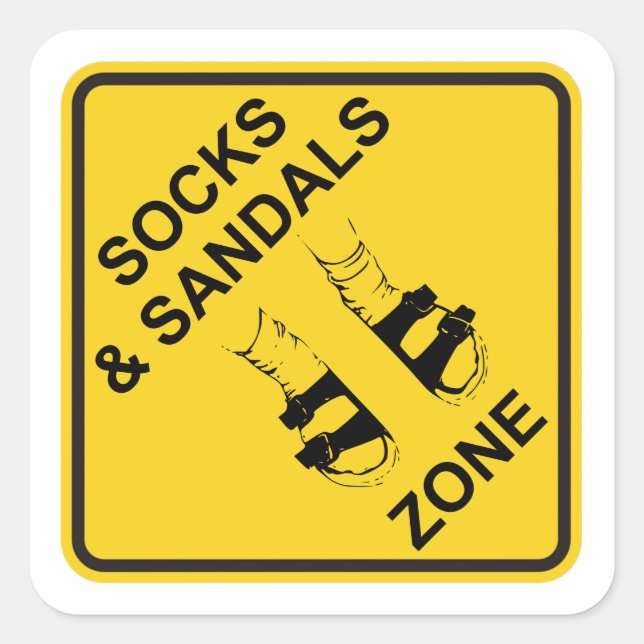 Socks & Sandals Zone Square Sticker (Front)