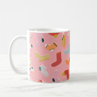Socks seamless pattern. Cozy hand-drawn cartoon st Coffee Mug