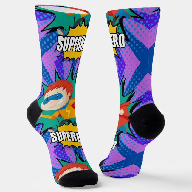 Socks super hero for children (Angled)